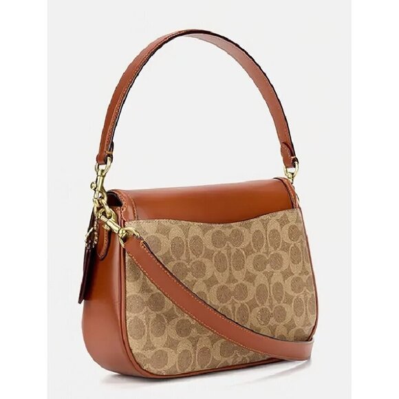 Coach Legacy Signature Shoulder Bag Red Brown OS - Picture 6 of 13